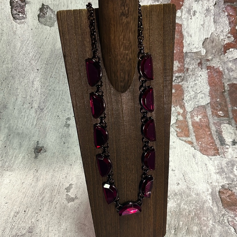 NWT Coldwater Creek Purple Crescent Gem Long Necklace